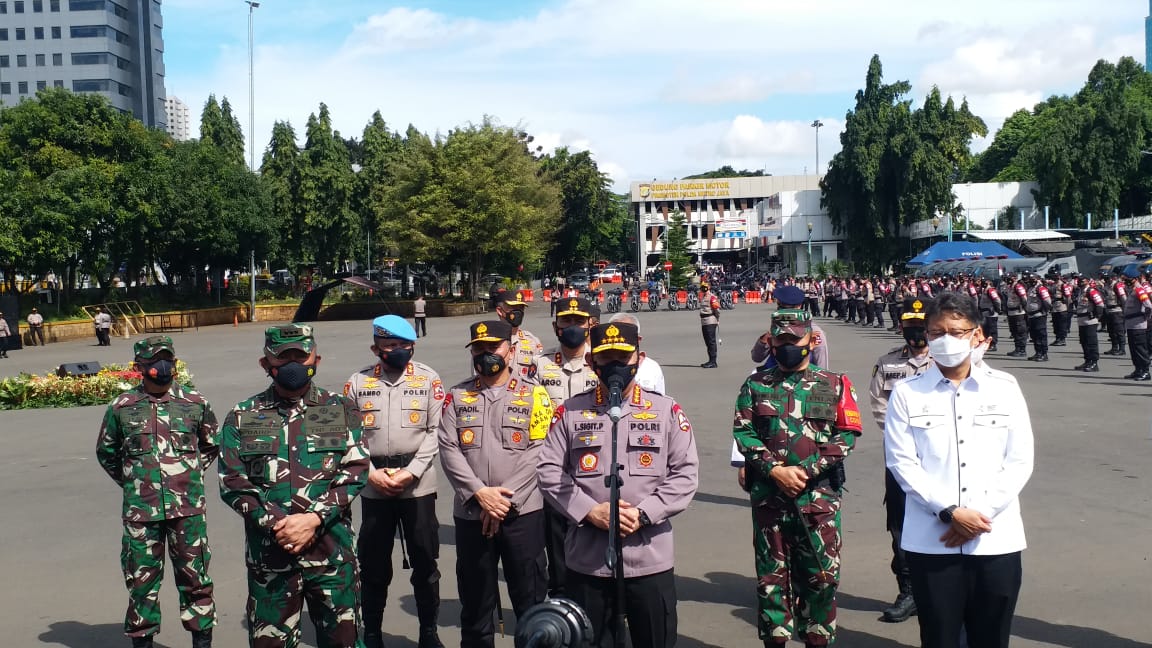 Apel Gabungan TNI-Polri Penanganan Covid-19, Kapolri Tegaskan Disiplin Jaga Protokol