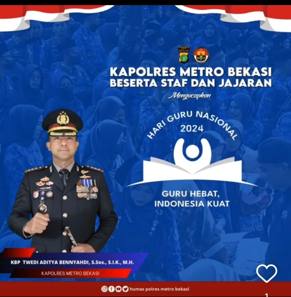 Kapolres Metro Bekasi Beserta Staf dan Jajaran Mengucapkan