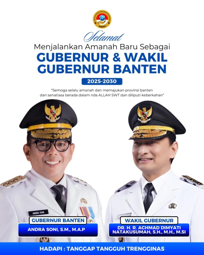 DPP HADAPI, Himpunan Pemuda Digipreneur Indonesia, Ucapakan Selamat kepada Gubernur Banten